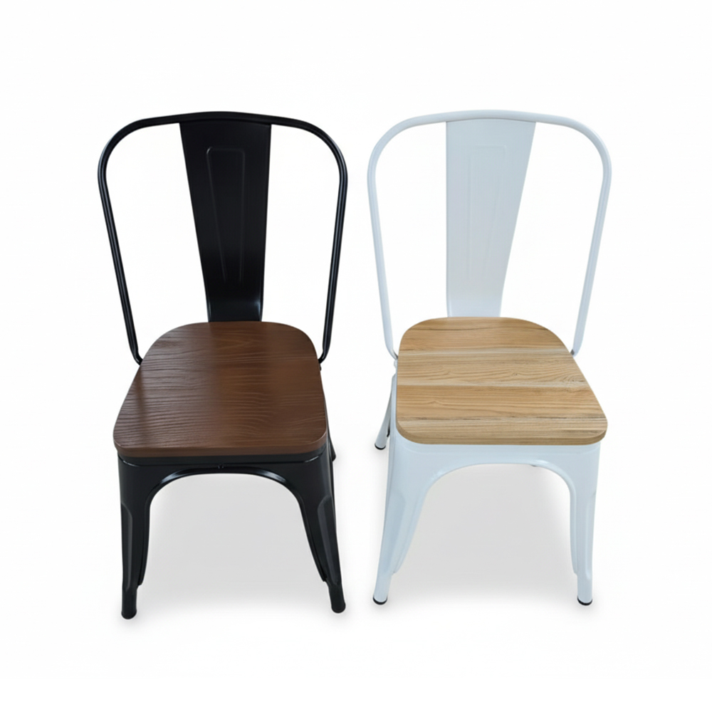Wholesale tolix metal chairs wooden seat