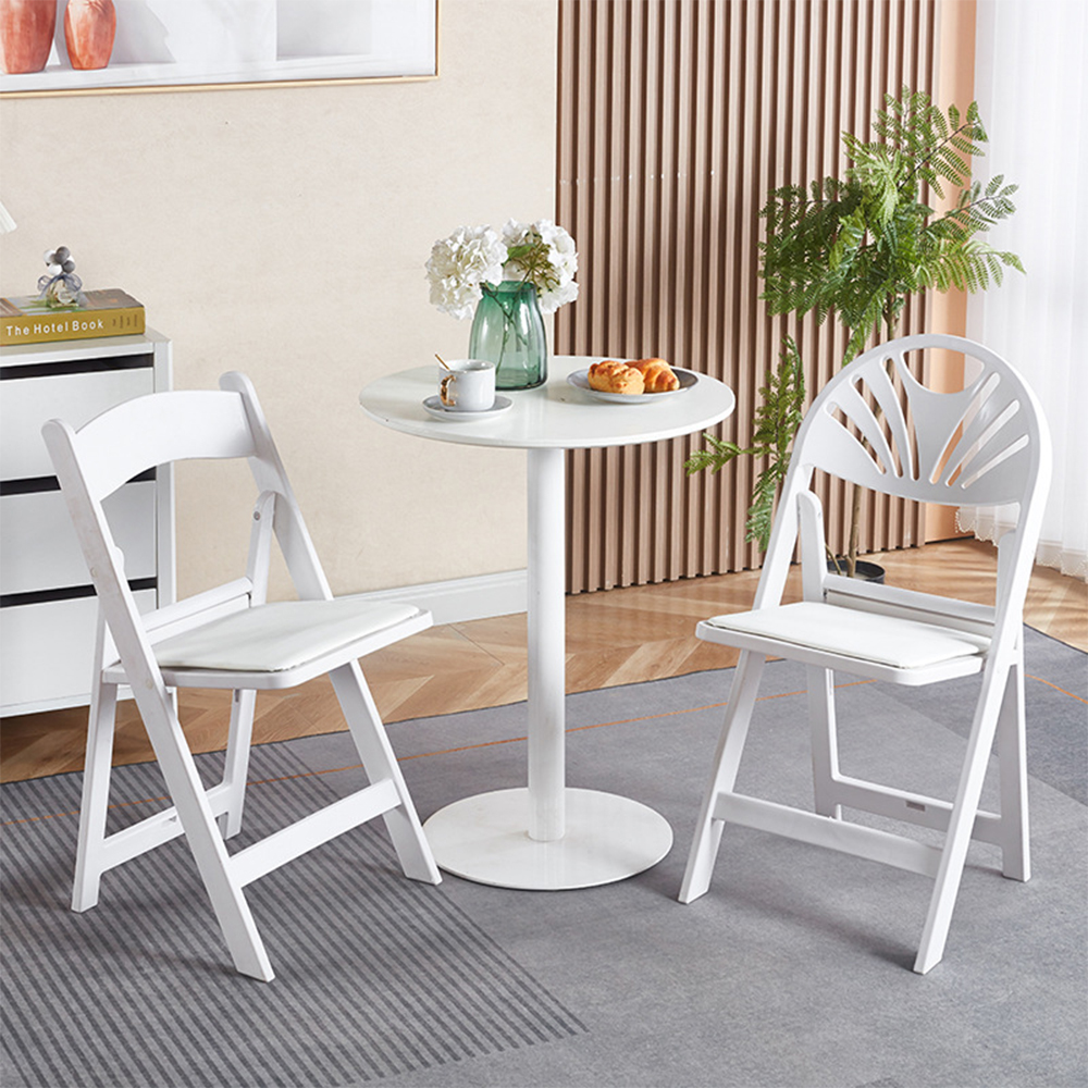 Metal folding chair with padded seat