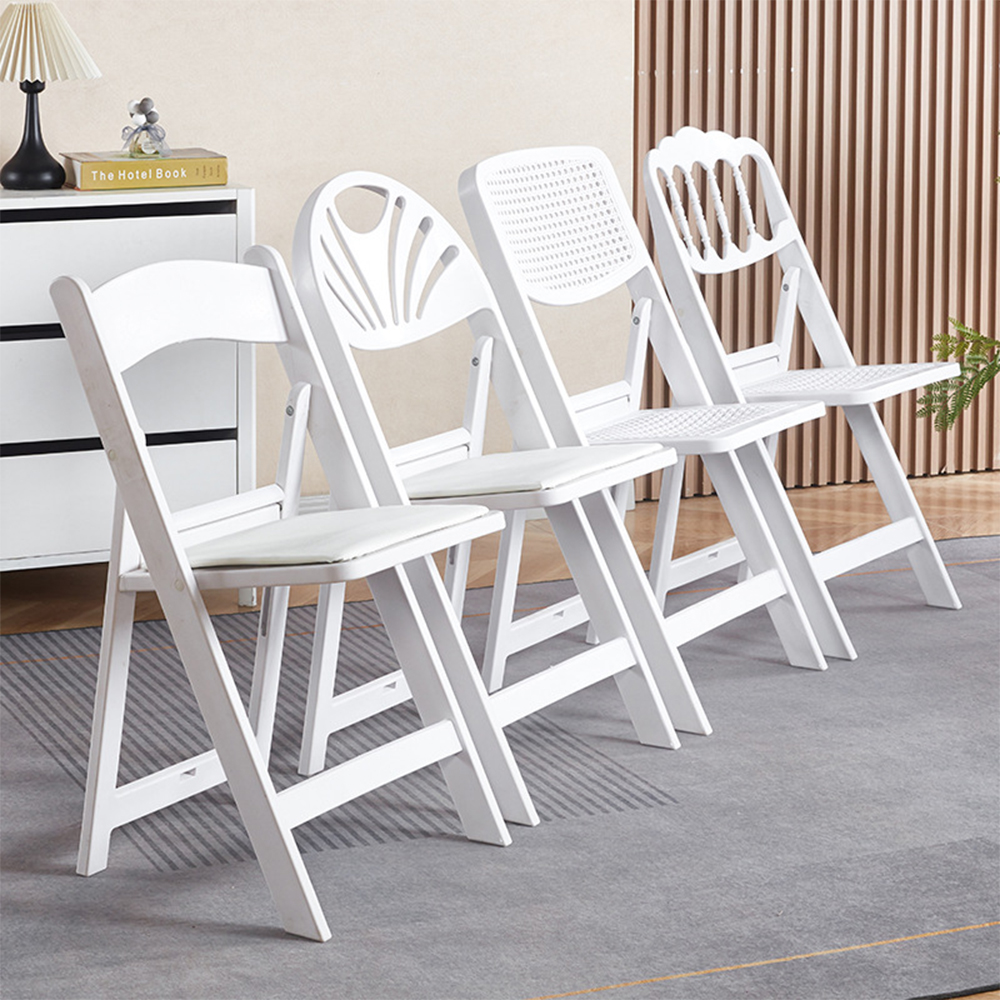 Metal folding chair with padded seat