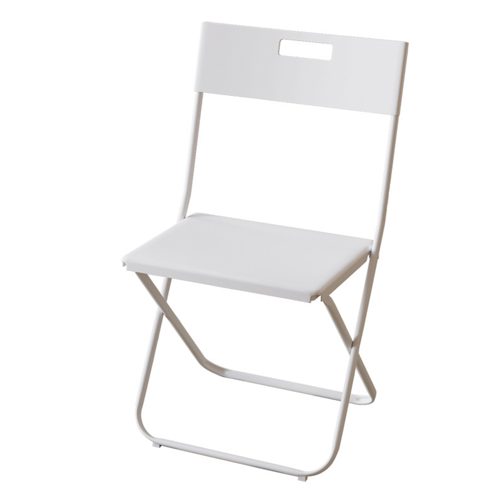 Outdoor pp folding chairs white flat back