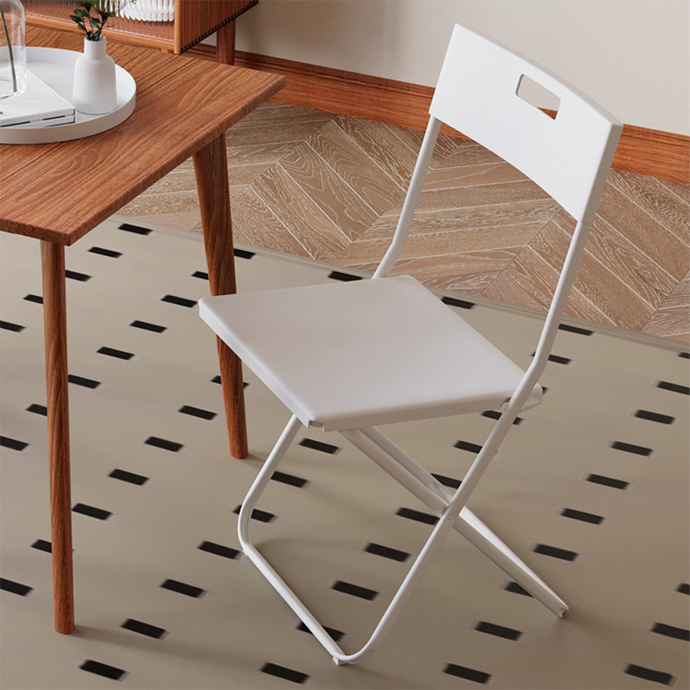 Outdoor pp folding chairs white flat back