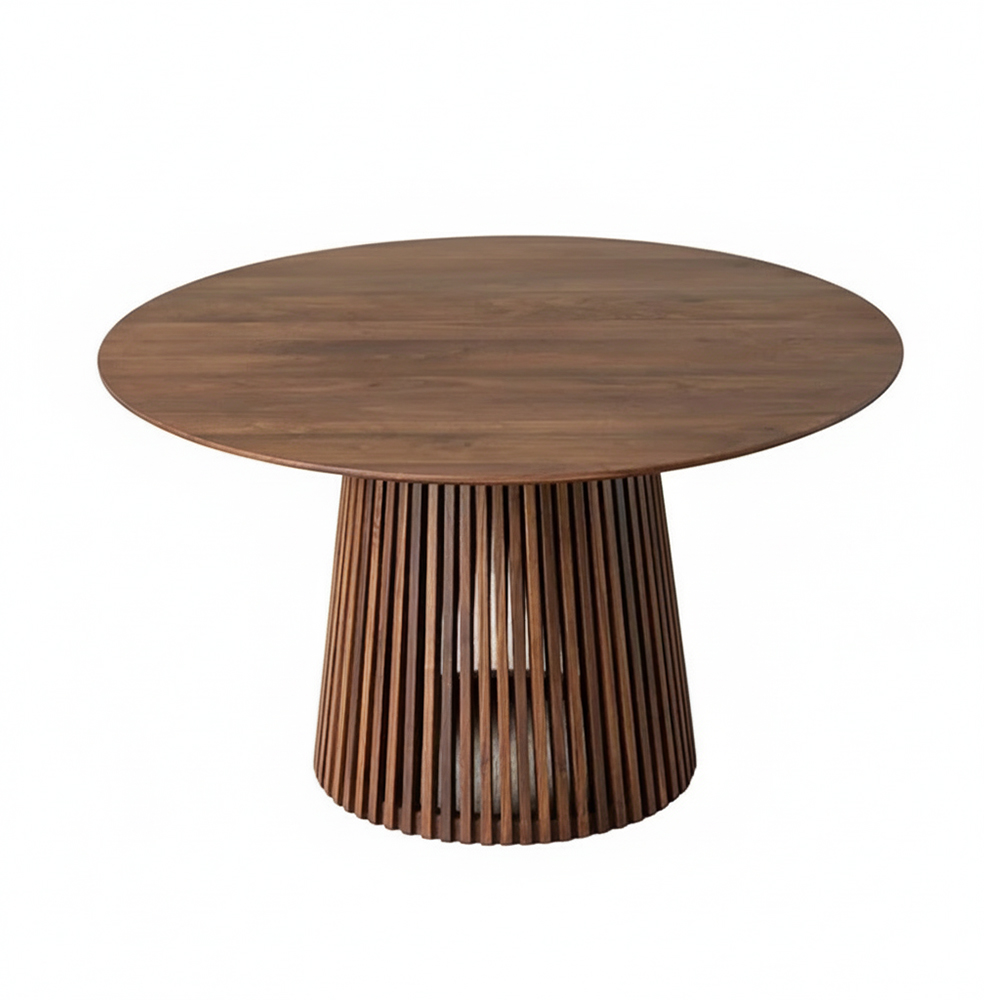Natural color modern round dining wood table