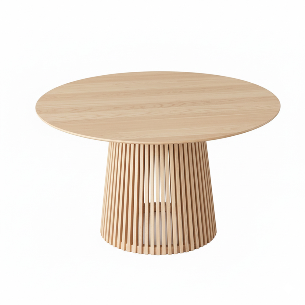 Natural color modern round dining wood table