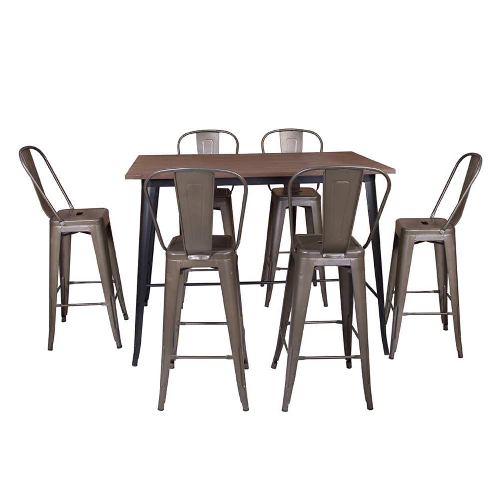 Wooden rectangle dining table and chairs
