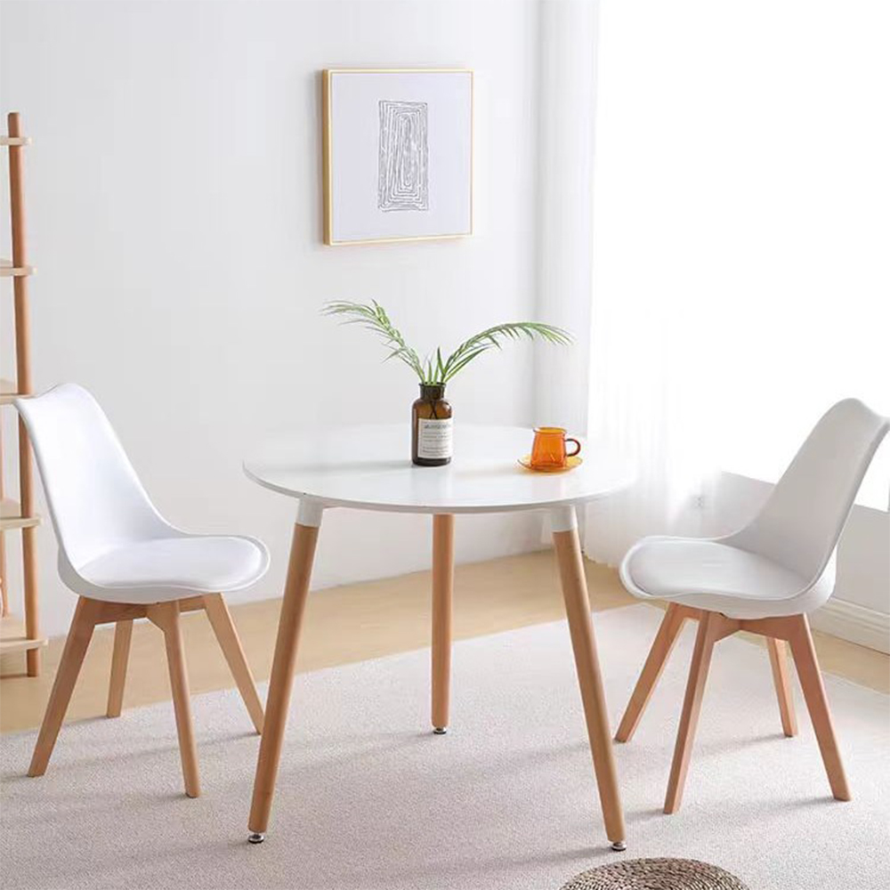 18mm MDF white round dining table set