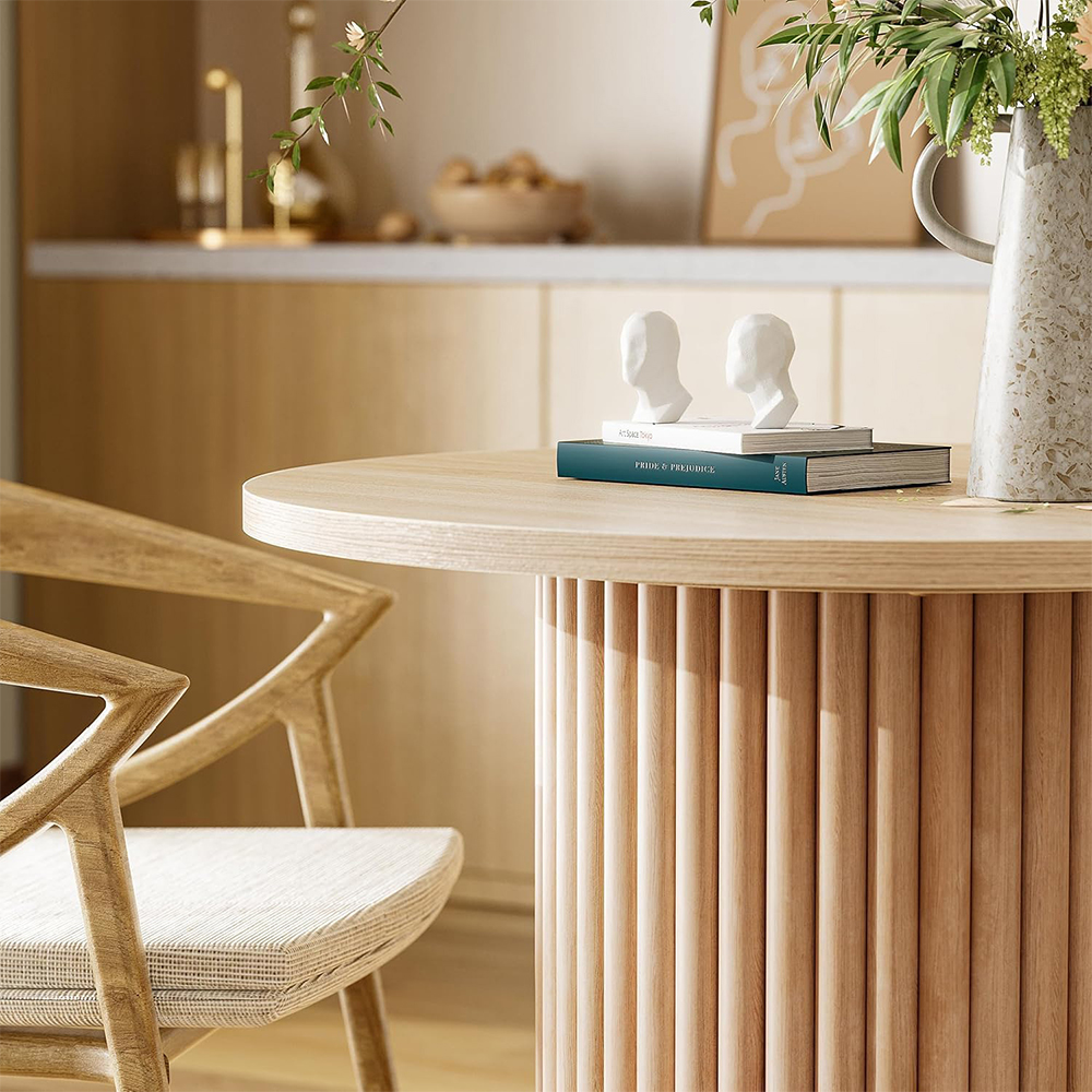 Solid wood 4-seater dining table set