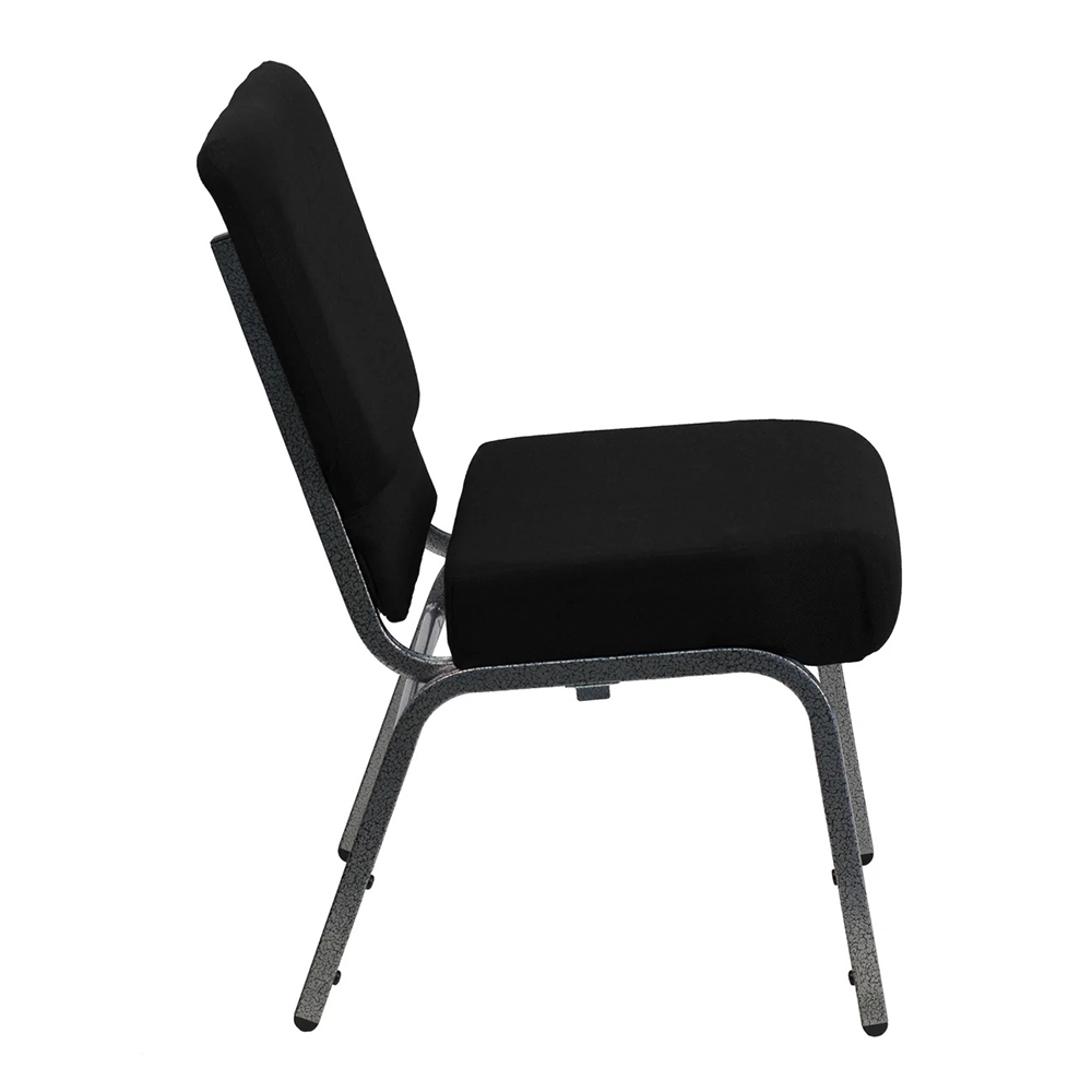 Stackable upholstered metal interlocking theater church chair