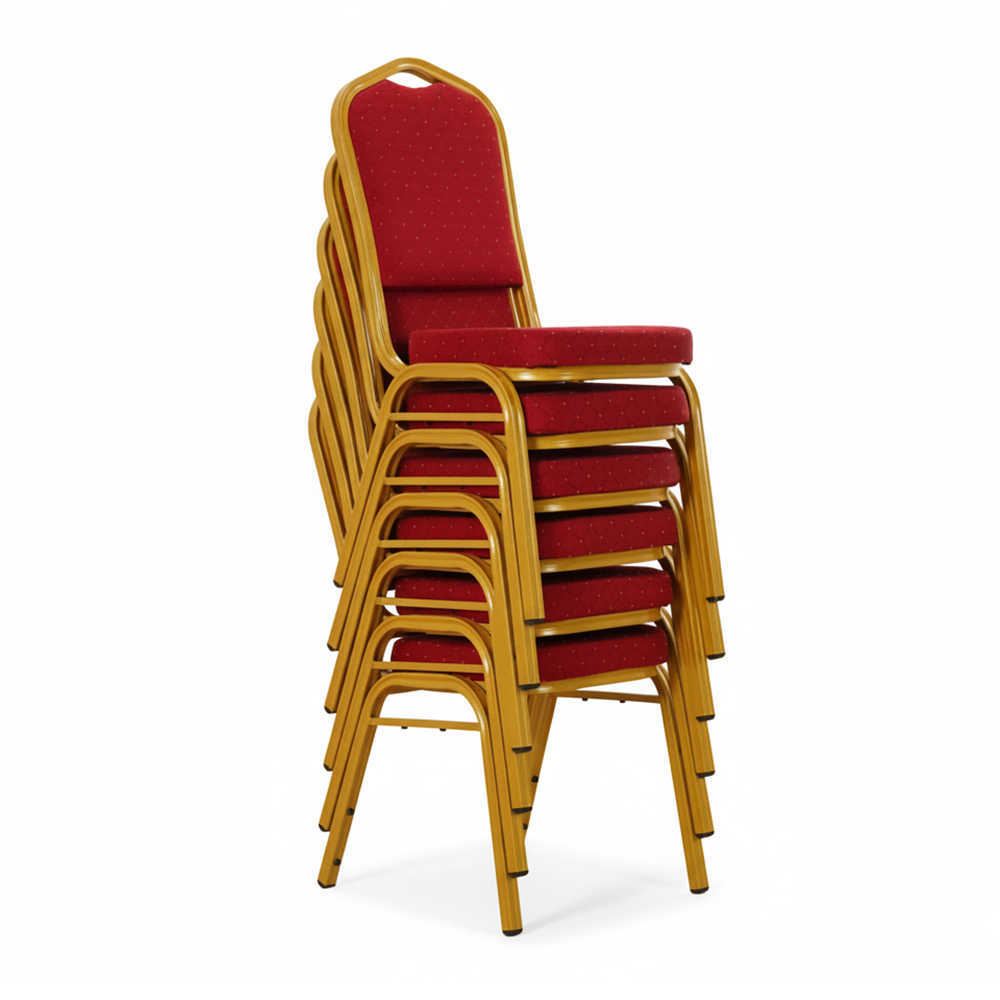 Red stackable metal iron wedding banquet chairs