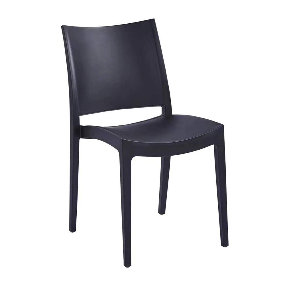 Modern monoblock polypropylene black dining plastic chair