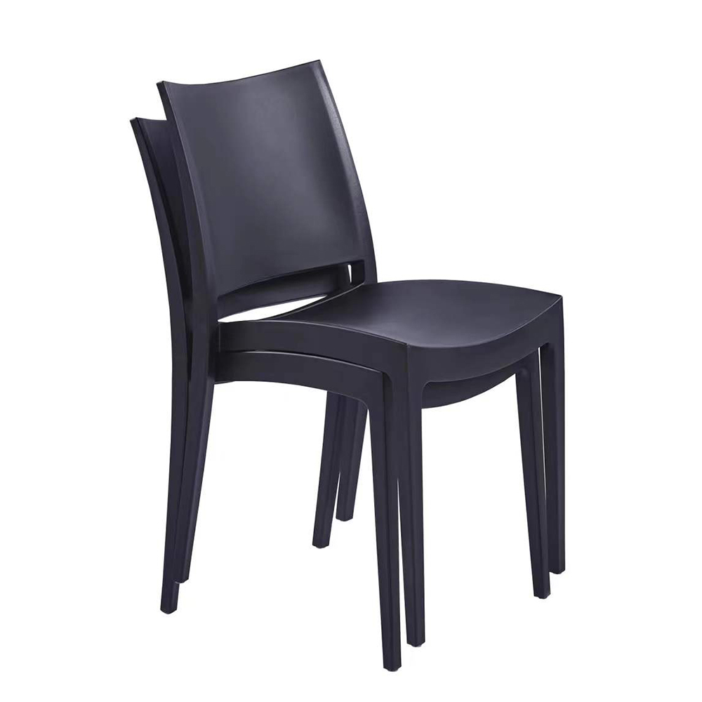 Modern monoblock polypropylene black dining plastic chair