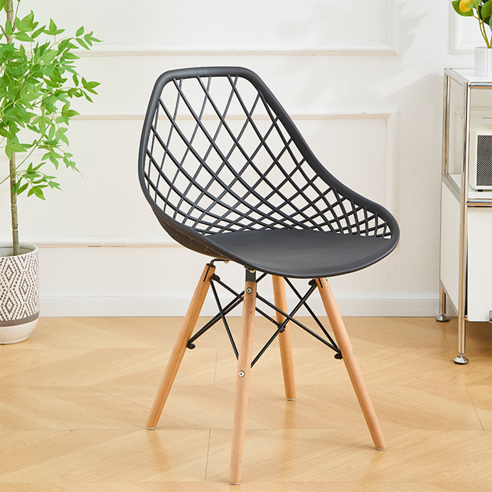 Luxury plastic dining chairs with metal legs