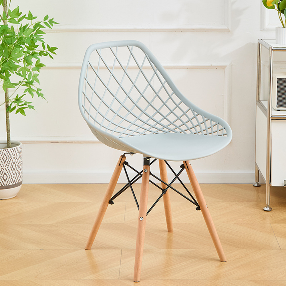 Luxury plastic dining chairs with metal legs