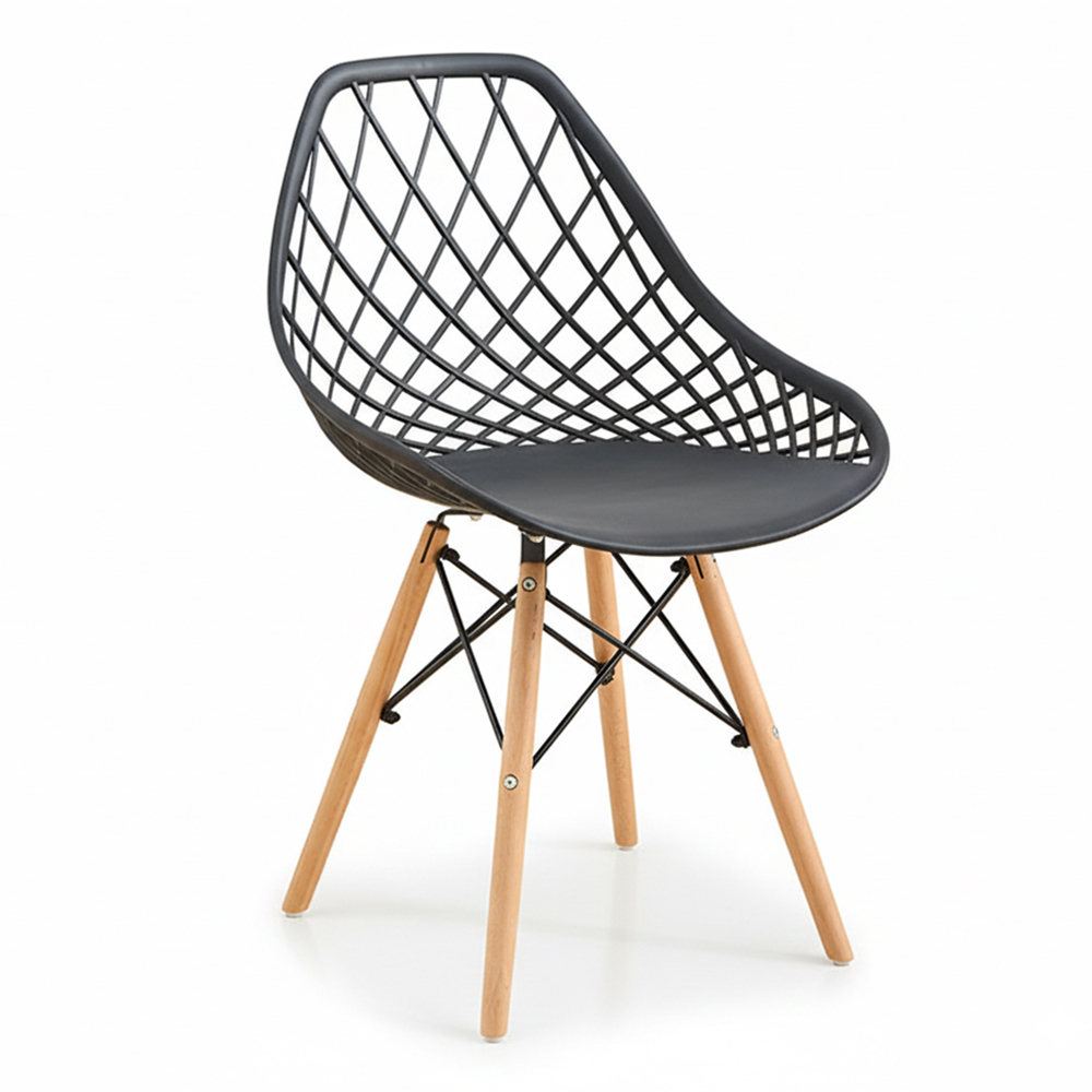 Luxury plastic dining chairs with metal legs