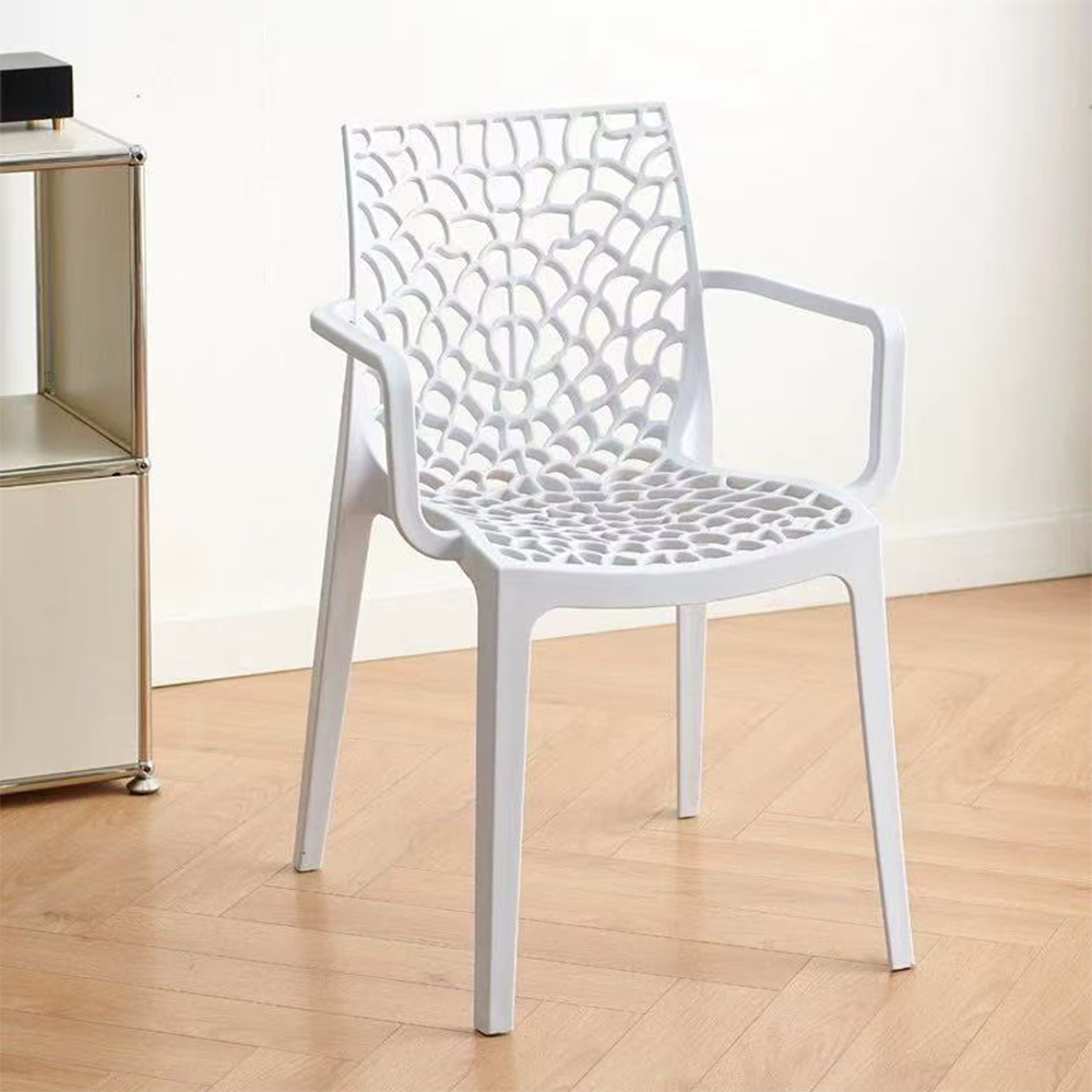 Popular plastic arm dining chairs with holes