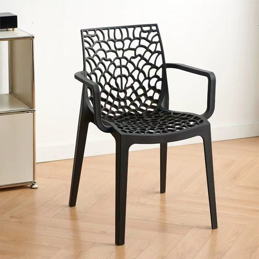 Popular plastic arm dining chairs with holes