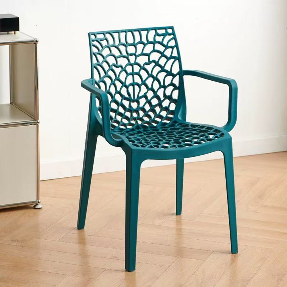 Popular plastic arm dining chairs with holes