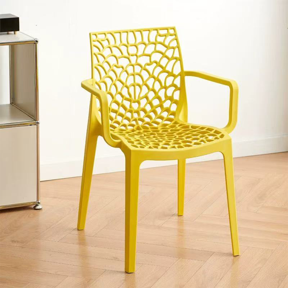 Popular plastic arm dining chairs with holes