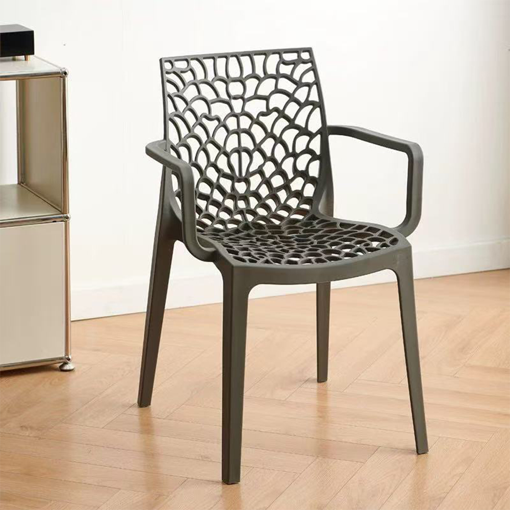 Popular plastic arm dining chairs with holes