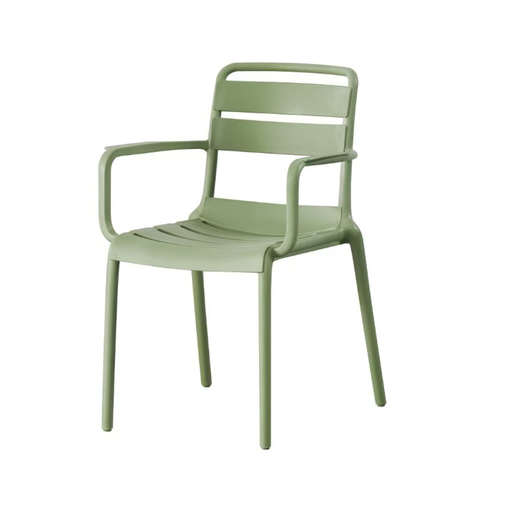 Armrest Dining Chair Stackable Plastic Chair
