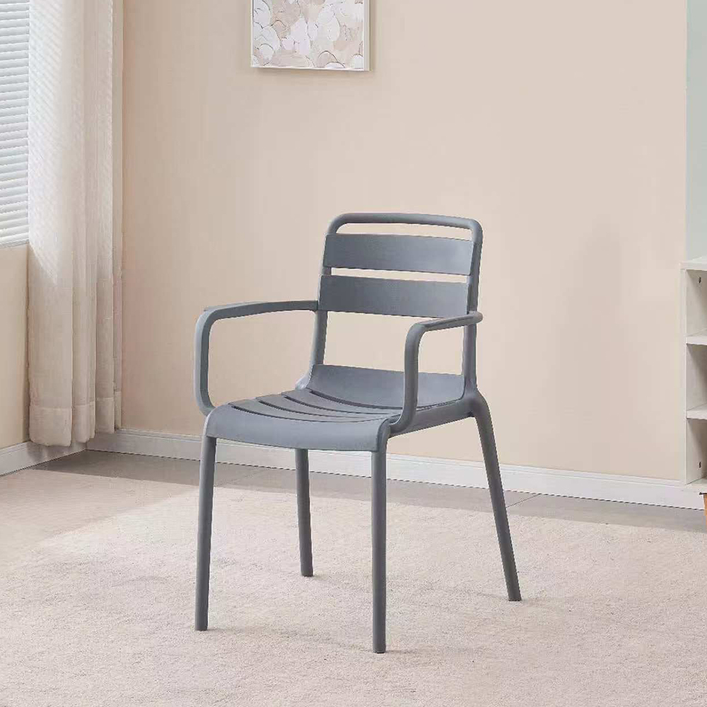 Armrest Dining Chair Stackable Plastic Chair