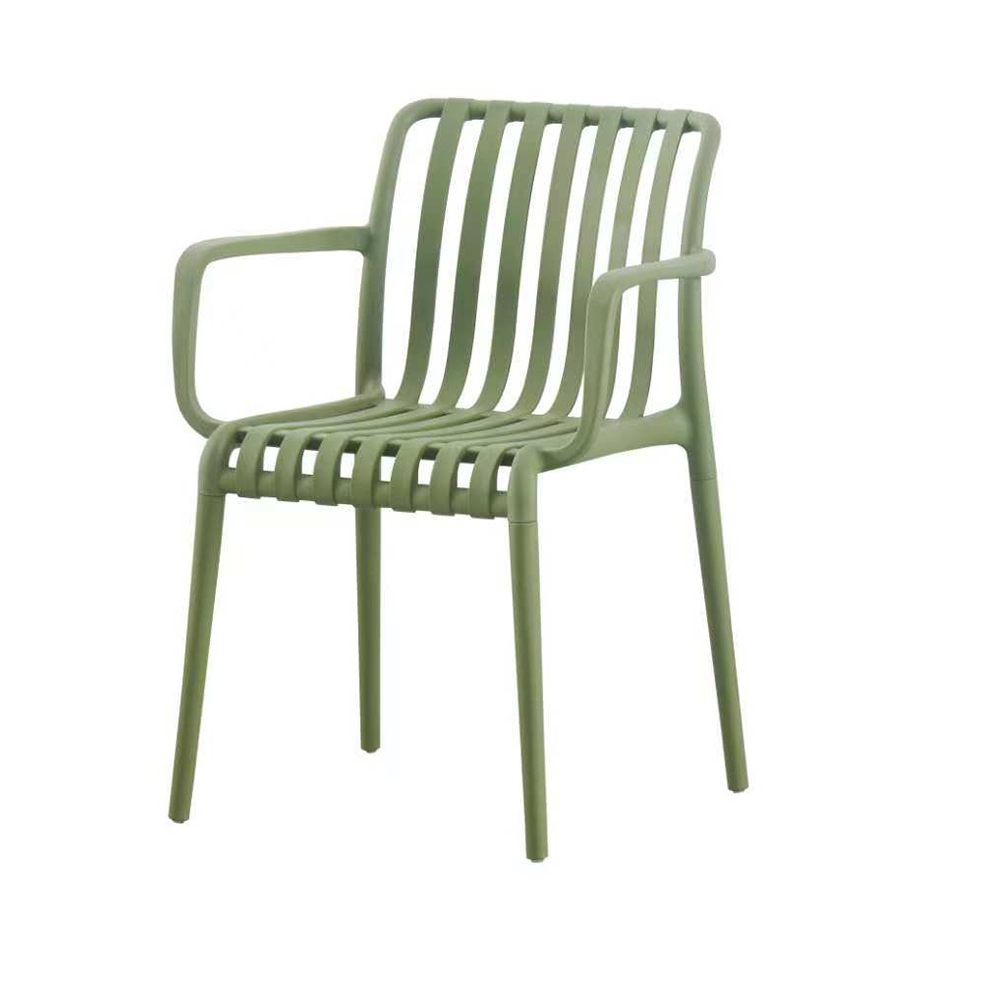 High back modern garden plastic chair with strips