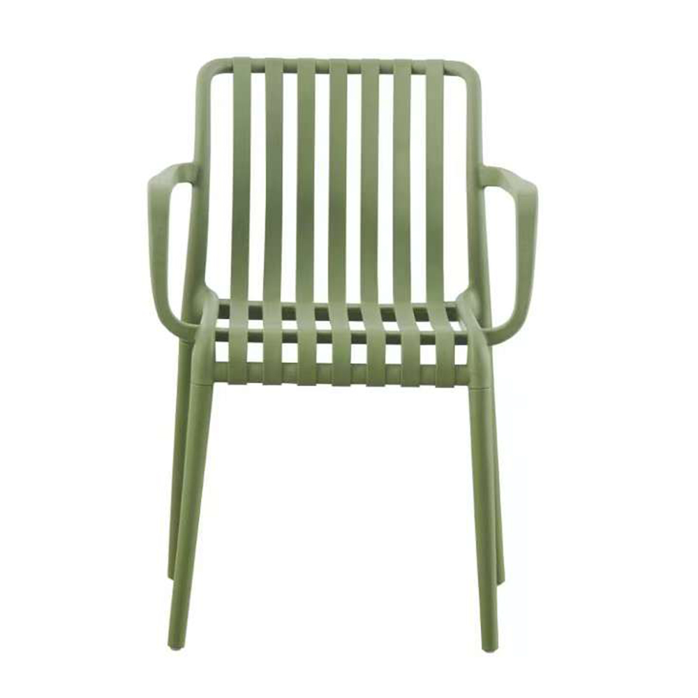 High back modern garden plastic chair with strips