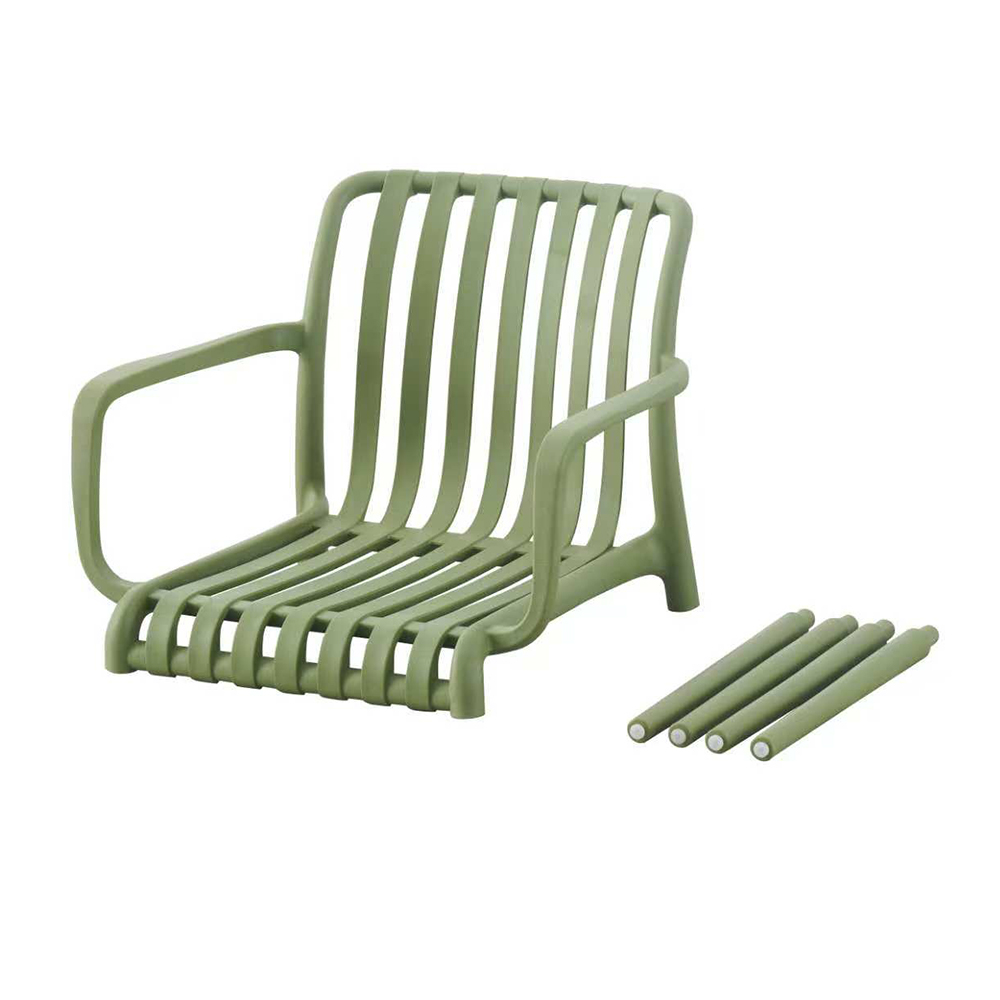 High back modern garden plastic chair with strips