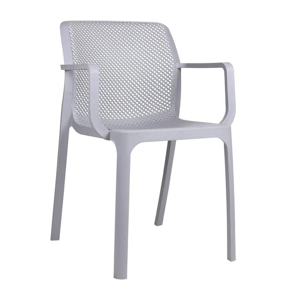 Polypropylene plastic dining chairs with arms