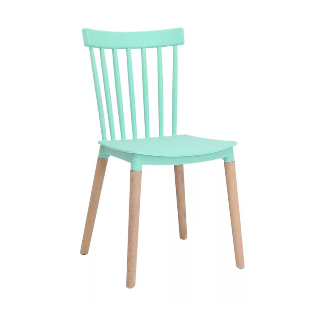 Nordic indoor plastic chairs with wooden legs