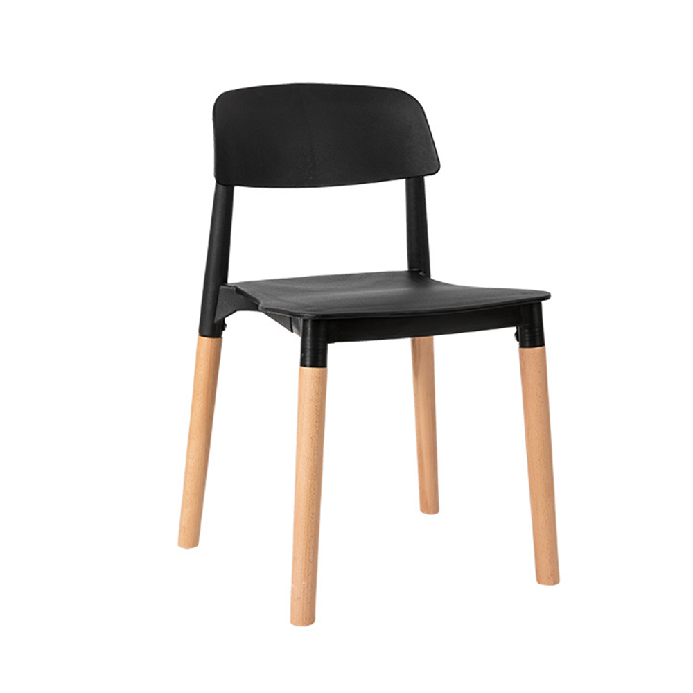 Nordic indoor plastic chairs with wooden legs