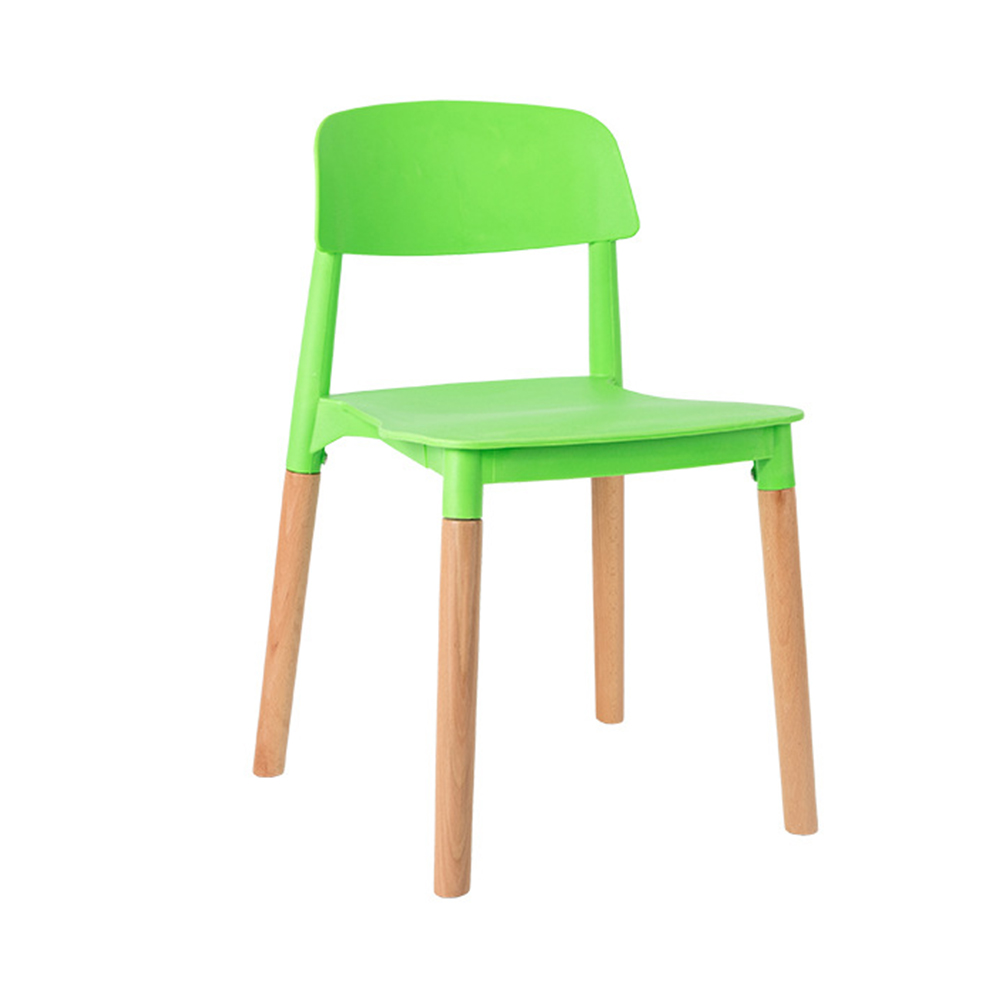 Nordic indoor plastic chairs with wooden legs