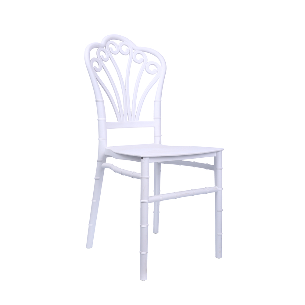 White luxury bamboo plastic event chair