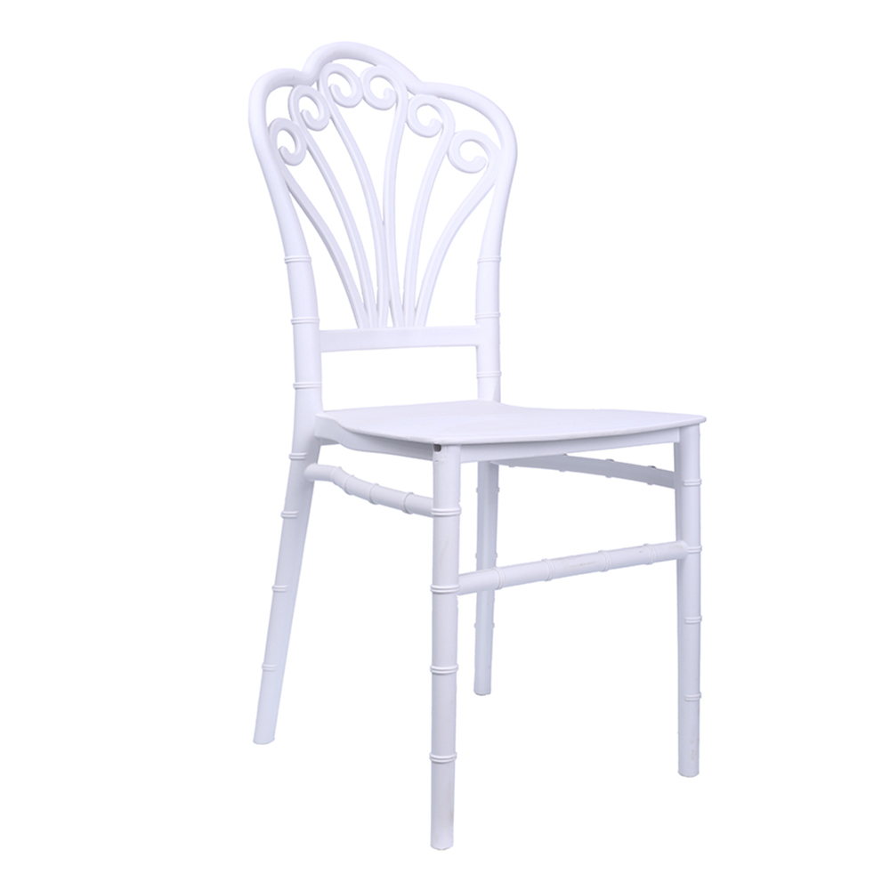 White luxury bamboo plastic event chair