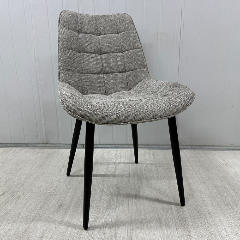 Mid-Century Modern Comfortable Armless Metal Dining Chairs Set Fabric for Home Kitchen