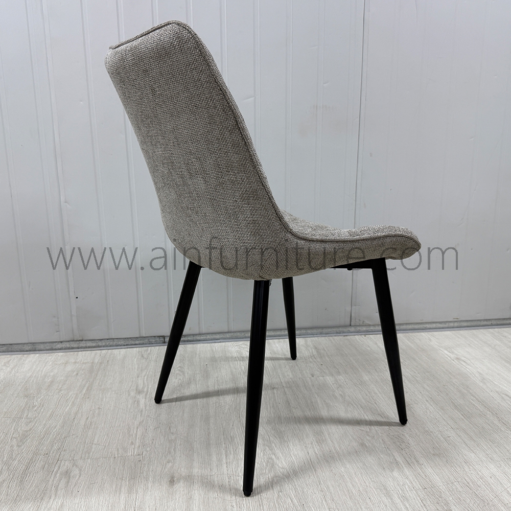 Mid-Century Modern Comfortable Armless Metal Dining Chairs Set Fabric for Home Kitchen