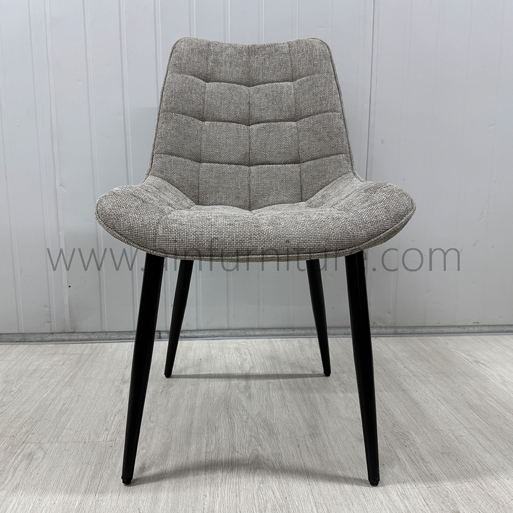 Mid-Century Modern Comfortable Armless Metal Dining Chairs Set Fabric for Home Kitchen