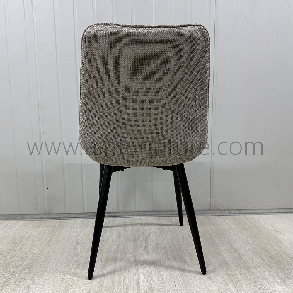 Mid-Century Modern Comfortable Armless Metal Dining Chairs Set Fabric for Home Kitchen