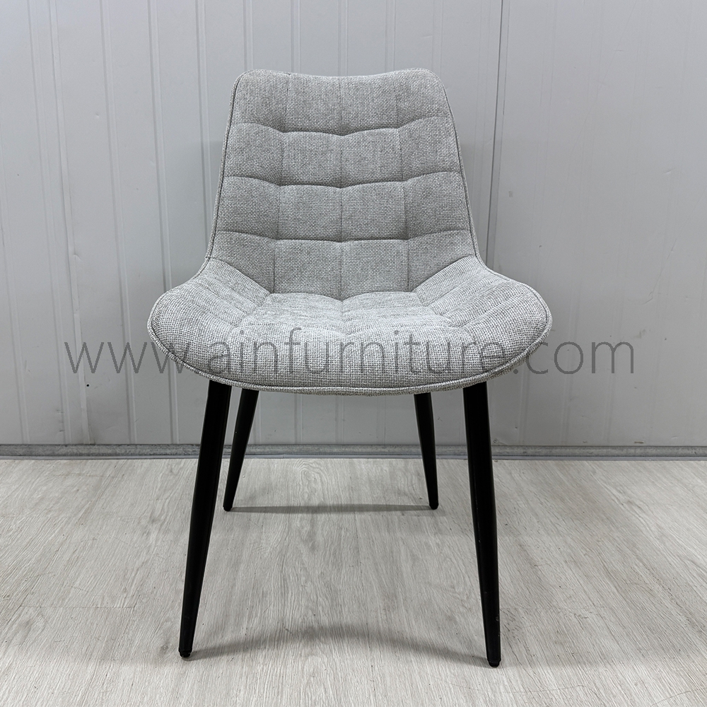 Mid-Century Modern Comfortable Armless Metal Dining Chairs Set Fabric for Home Kitchen