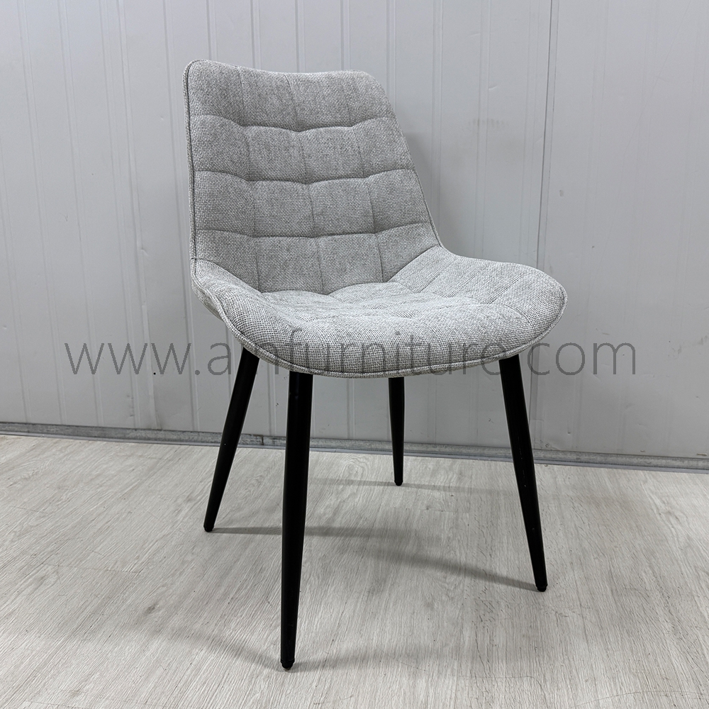 Mid-Century Modern Comfortable Armless Metal Dining Chairs Set Fabric for Home Kitchen