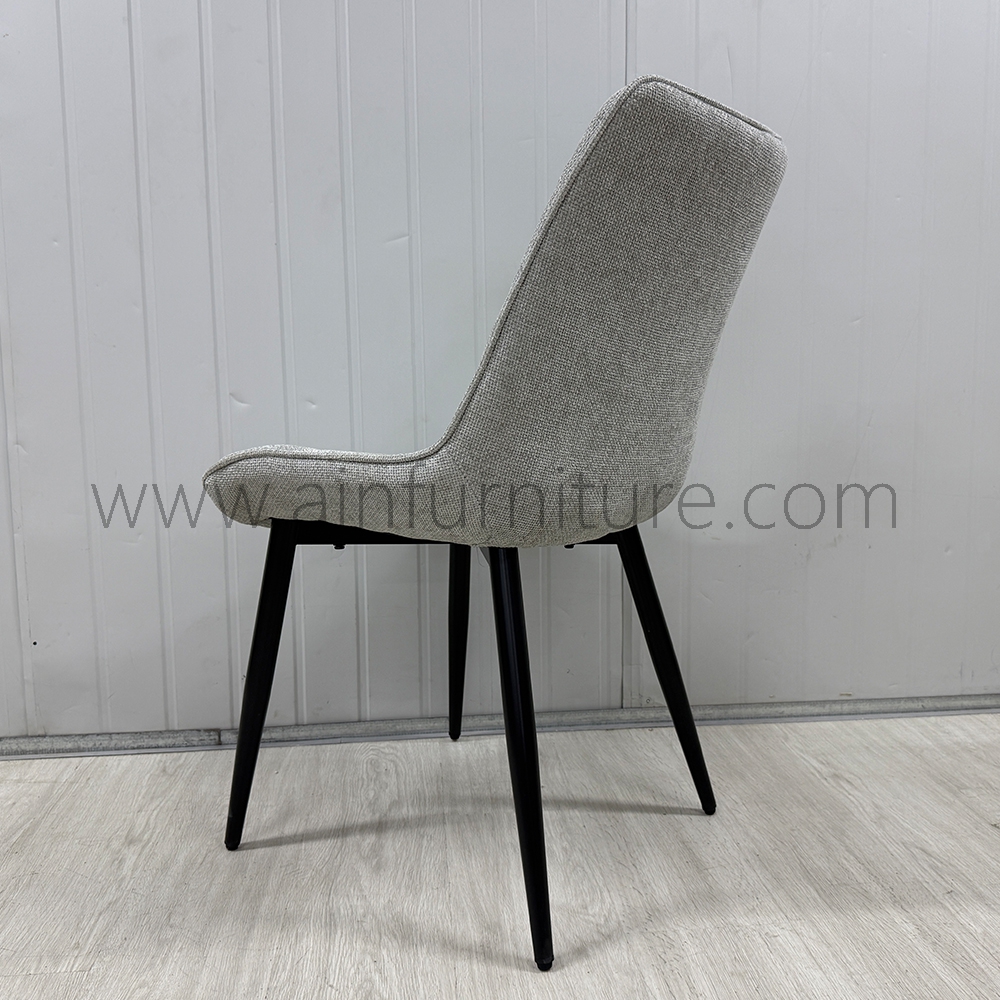 Mid-Century Modern Comfortable Armless Metal Dining Chairs Set Fabric for Home Kitchen