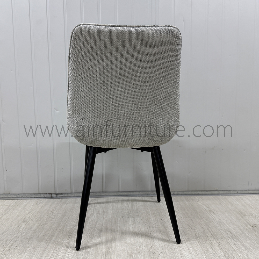 Mid-Century Modern Comfortable Armless Metal Dining Chairs Set Fabric for Home Kitchen