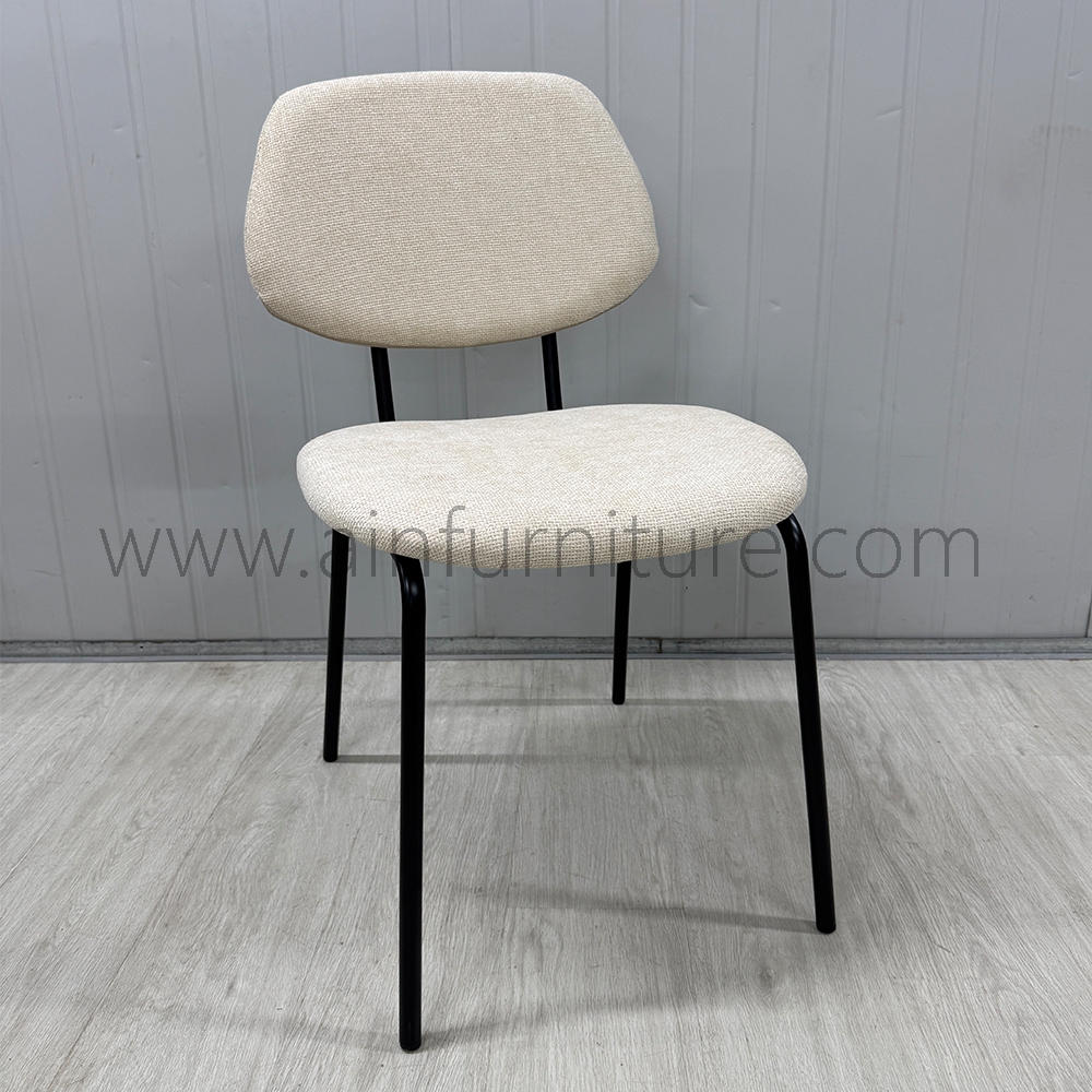 Home Dining Office Furniture Set of 2 Soft Beige Velvet Dining Chairs with Metal Base