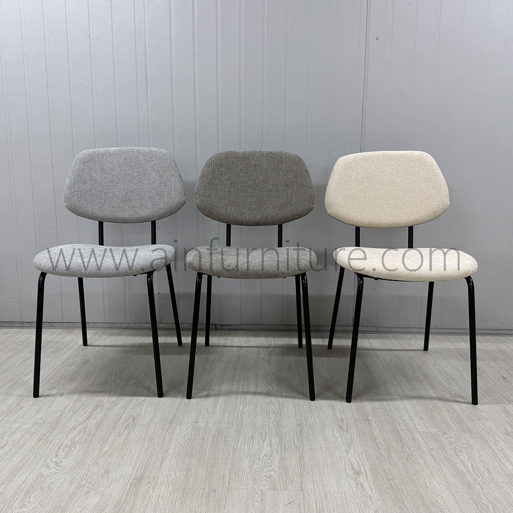Home Dining Office Furniture Set of 2 Soft Beige Velvet Dining Chairs with Metal Base