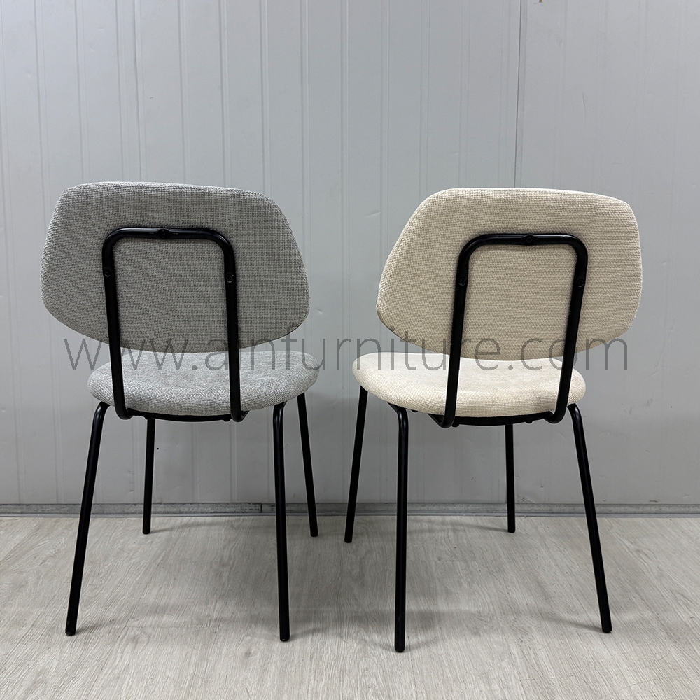 Home Dining Office Furniture Set of 2 Soft Beige Velvet Dining Chairs with Metal Base